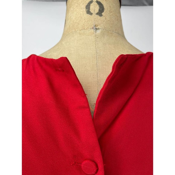 Diane Von Furstenberg Vintage Drop Waist Pleated Dress Red Black Size 8 - Picture 8 of 11